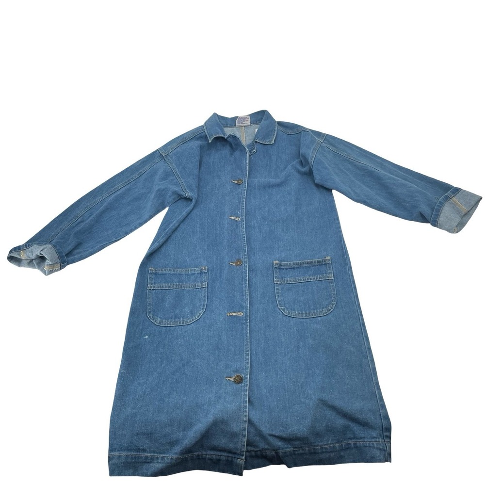 Calabash Women's Duster Coat Denim Blue Vintage 1990s Size 12 Regular